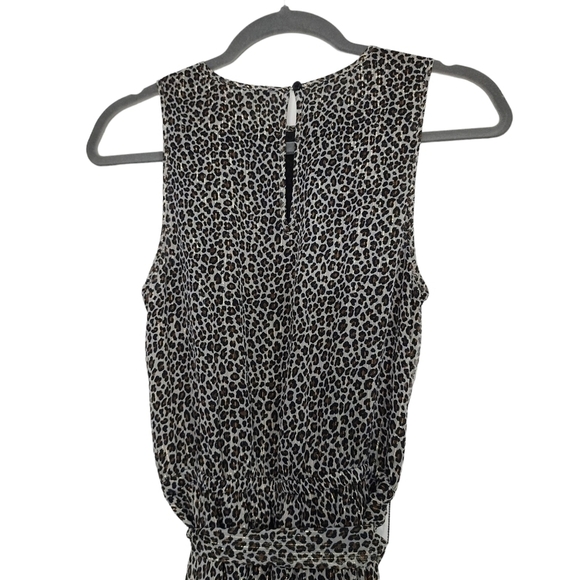 Michael Michael Kors Black Brown Handkerchief Hem Cheetah Print Dress - Picture 11 of 17